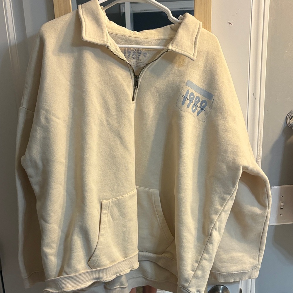 Taylor Swift Cream Half-Zip Sweater